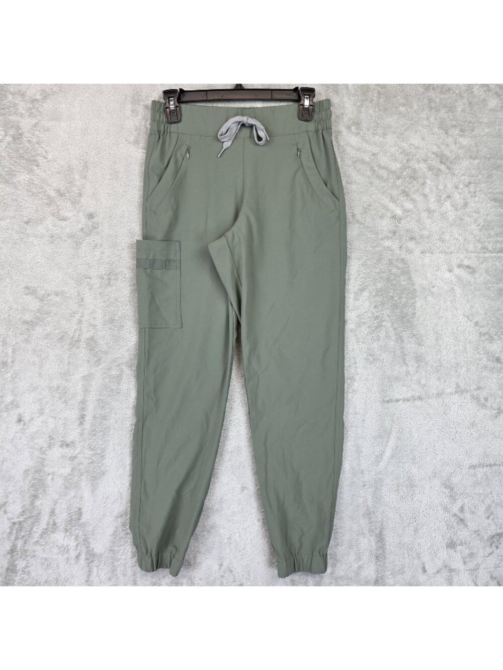 WonderWink Renew Jogger Pants Womens XS Green Microfiber Scrub Cargo Pockets